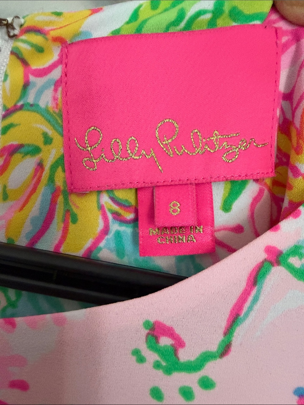 Lilly Pulitzer Pink Floral Midi Dress with Green & Blue Accents - Picture 2 of 9